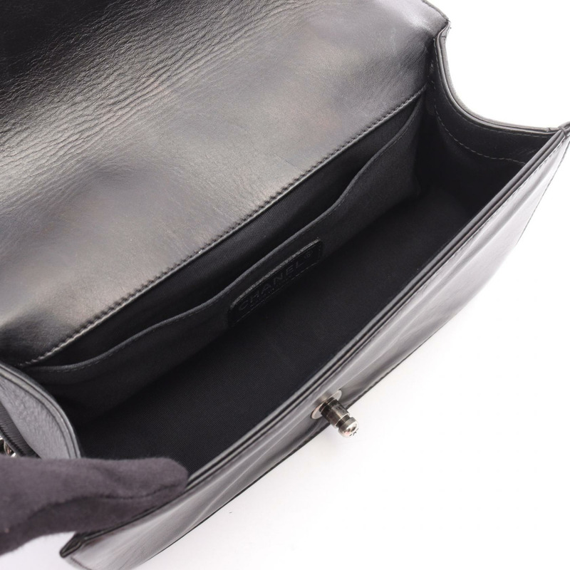 香奈兒 Boy Chanel 鏈條肩背包，羊皮材質，黑色，SHW，二手，女士 CC-2