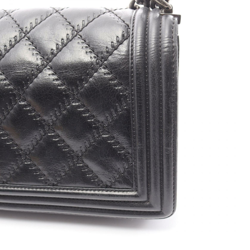 香奈兒 Boy Chanel 鏈條肩背包，羊皮材質，黑色，SHW，二手，女士 CC-9