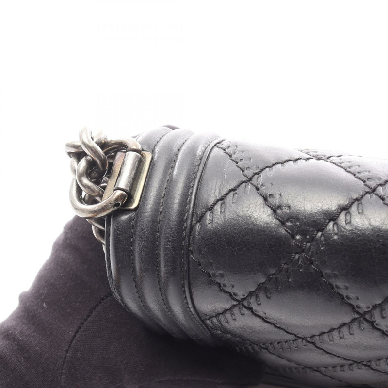 香奈兒 Boy Chanel 鏈條肩背包，羊皮材質，黑色，SHW，二手，女士 CC-11