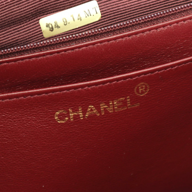 香奈兒 (CHANEL) 人字紋 V 字縫線鏈條單肩手提包，羊皮材質，黑色，金色五金，二手女款-3