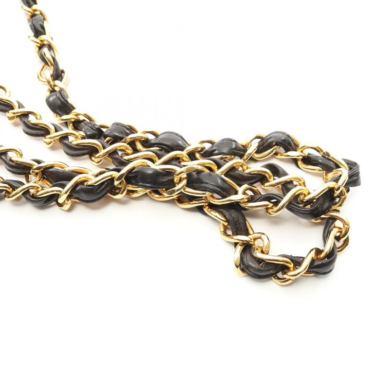 香奈兒 (CHANEL) 人字紋 V 字縫線鏈條單肩手提包，羊皮材質，黑色，金色五金，二手女款-12