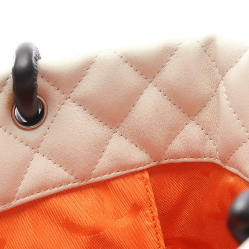 香奈兒 Cambon 系列中型手提包，異國皮革，白色多色，二手女款-5