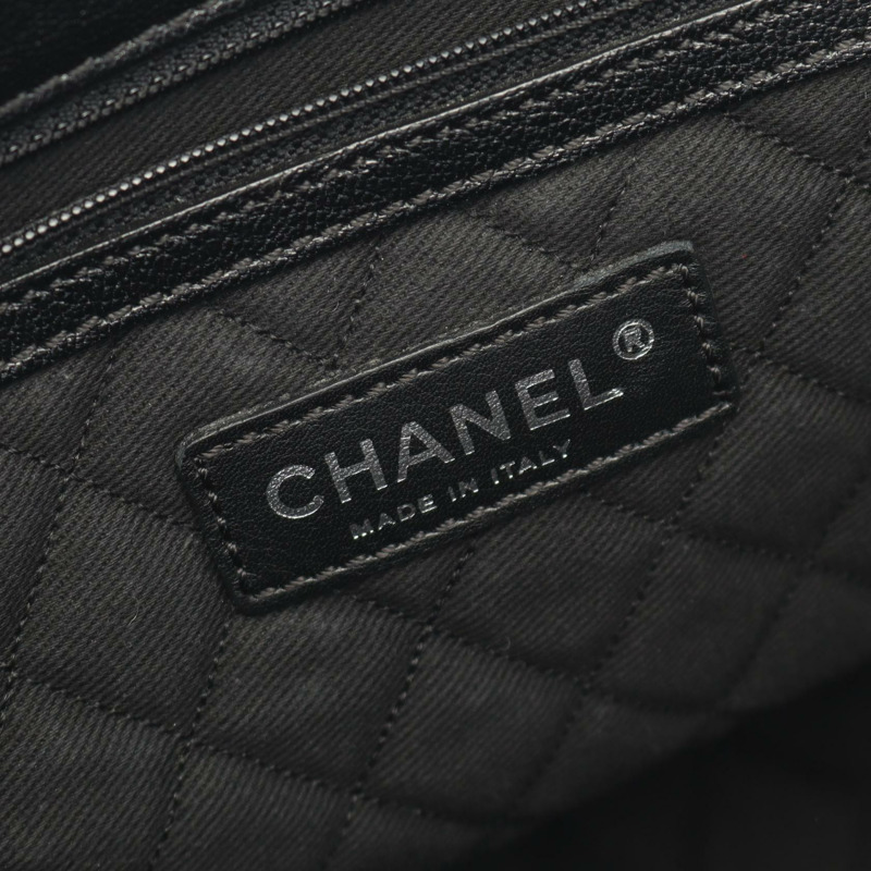 香奈兒 COCO 標誌手提單肩包 黑色皮革 SHW 二手 女士 CC-3