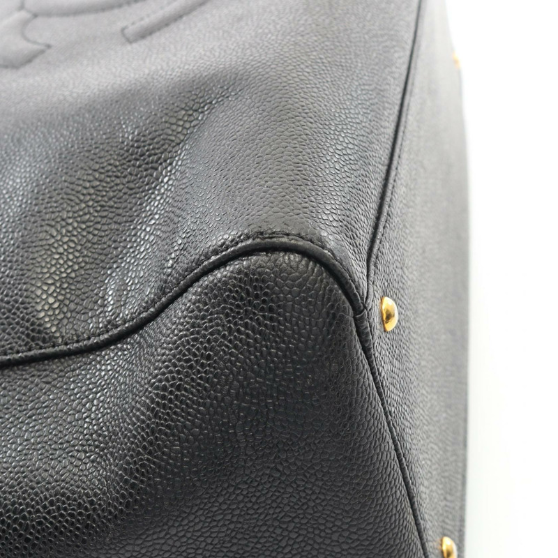 香奈兒 COCO 標誌鏈單背包，粒面小牛皮，黑色，金色五金，二手 CC-6