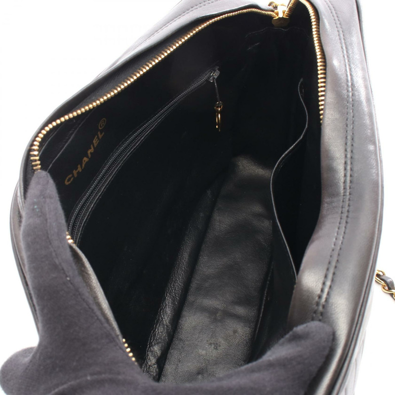 香奈兒 (CHANEL) 鏈條肩挎包，羊皮材質，黑色，金色五金，二手，女士 CC-2