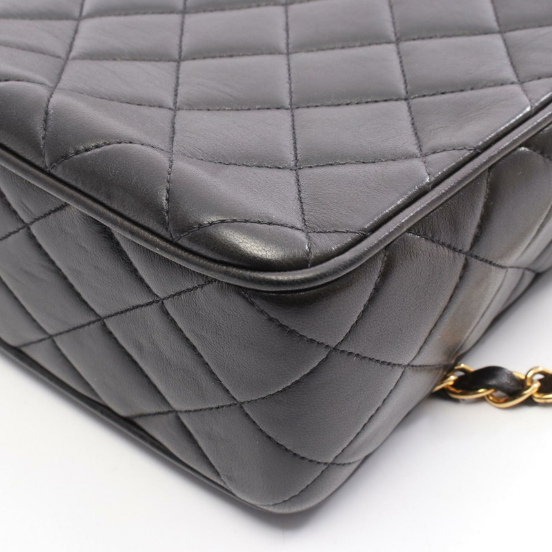 香奈兒 (CHANEL) 鏈條肩挎包，羊皮材質，黑色，金色五金，二手，女士 CC-7