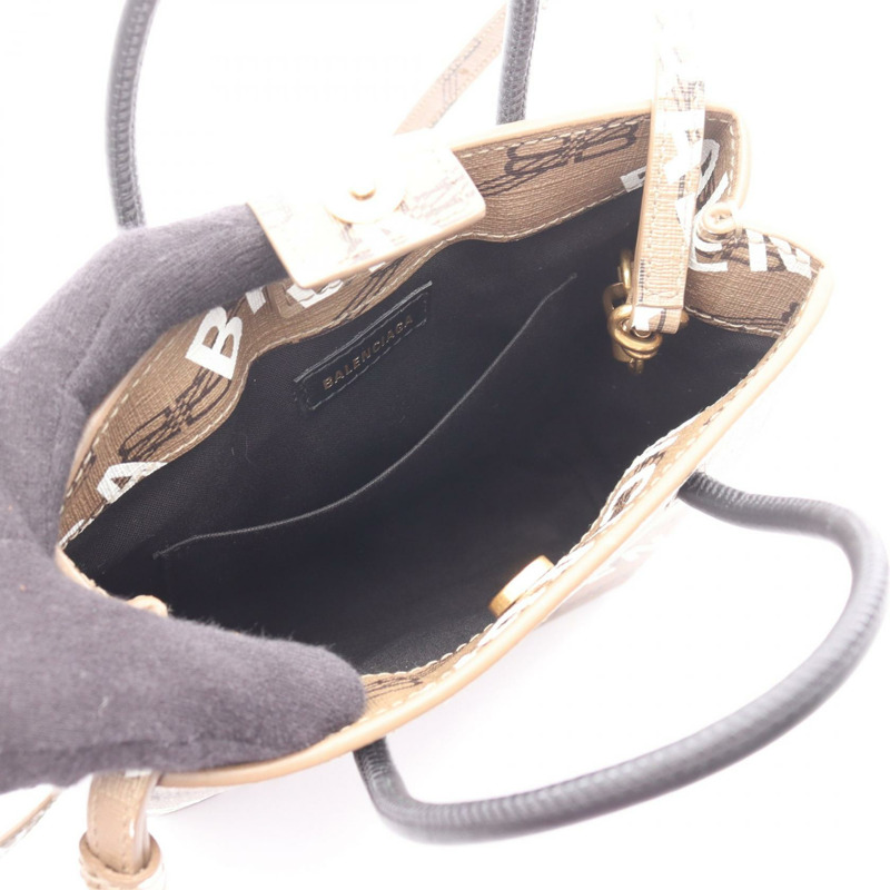 BALENCIAGA BB Monogram 2Way 單肩手提包 帆布 皮革 灰色 白色 黑色-2