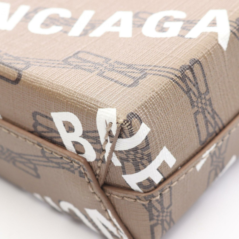 BALENCIAGA BB Monogram 2Way 單肩手提包 帆布 皮革 灰色 白色 黑色-5