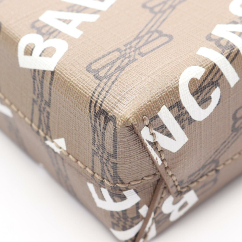 BALENCIAGA BB Monogram 2Way 單肩手提包 帆布 皮革 灰色 白色 黑色-6