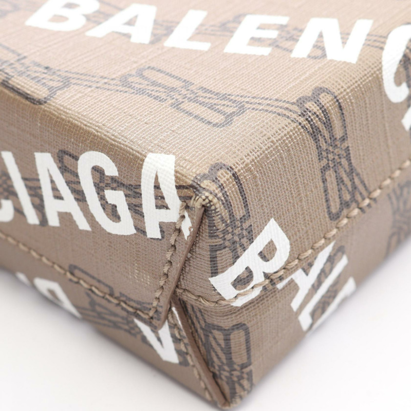 BALENCIAGA BB Monogram 2Way 單肩手提包 帆布 皮革 灰色 白色 黑色-7