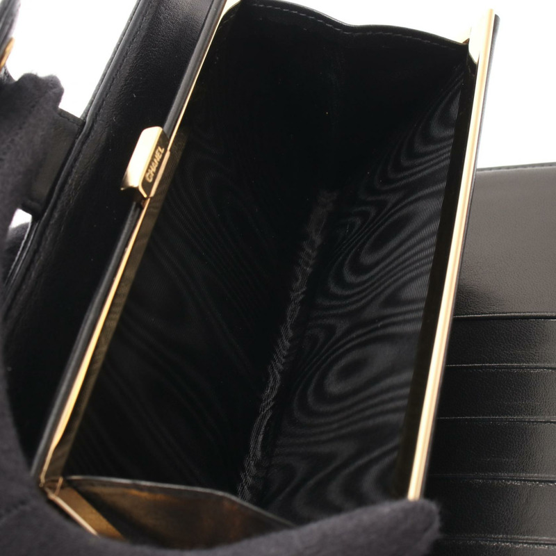 香奈兒 COCO Mark 雙折長皮夾 A13498 小牛皮 黑 GHW 二手 CC-3