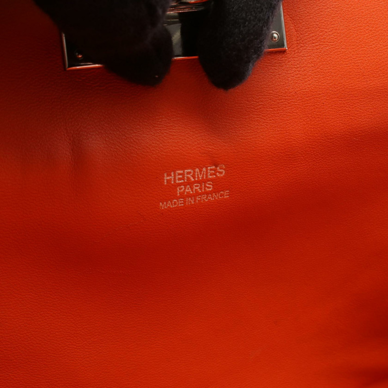 Eamas Toolbox 26 單肩包，T Evercolor 皮革，橙色罌粟花圖案，二手，帶五金配件-3