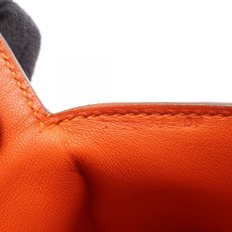 Eamas Toolbox 26 單肩包，T Evercolor 皮革，橙色罌粟花圖案，二手，帶五金配件-4