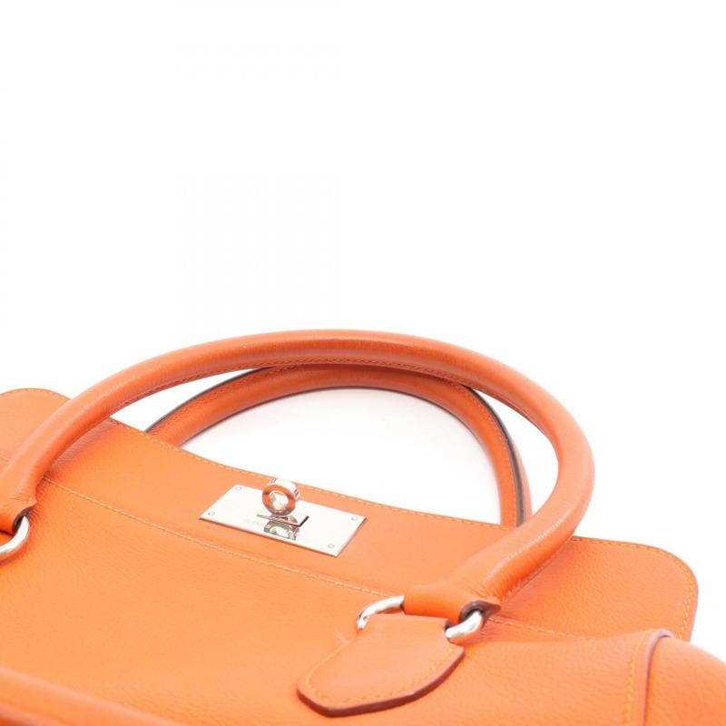 Eamas Toolbox 26 單肩包，T Evercolor 皮革，橙色罌粟花圖案，二手，帶五金配件-9