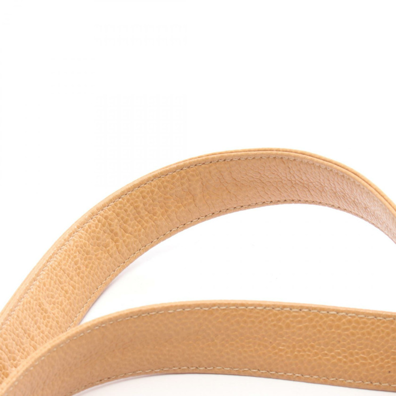 香奈兒 COCO 標誌手提單肩包，棕色粒面小牛皮，金色五金，二手 CC-8