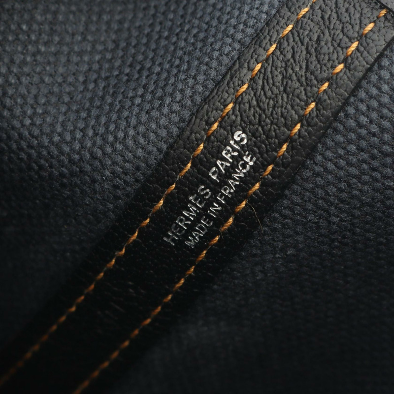 愛馬仕花園派對 PM 手提包 P Toile H Negonda 皮革 Denim fonce 二手 SHW-3