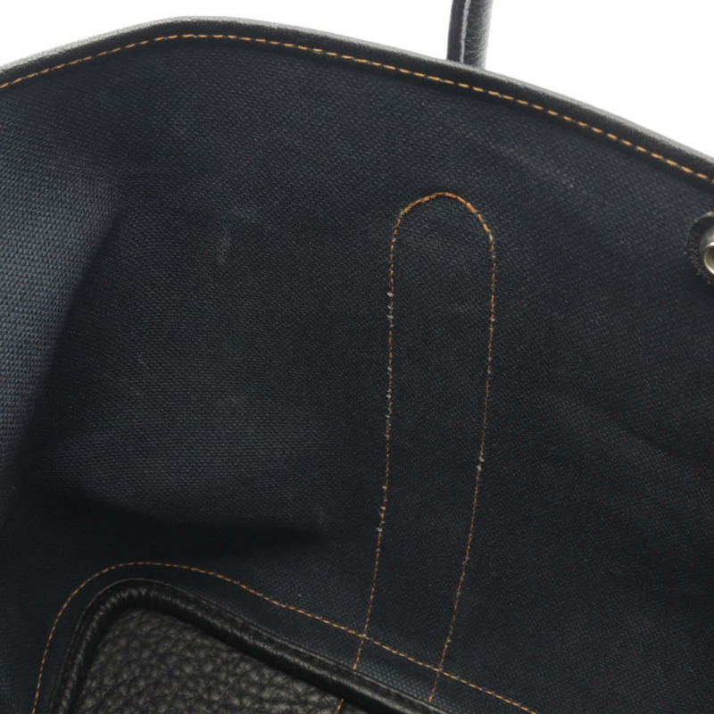 愛馬仕花園派對 PM 手提包 P Toile H Negonda 皮革 Denim fonce 二手 SHW-5