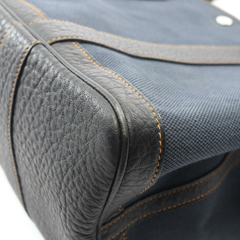 愛馬仕花園派對 PM 手提包 P Toile H Negonda 皮革 Denim fonce 二手 SHW-7