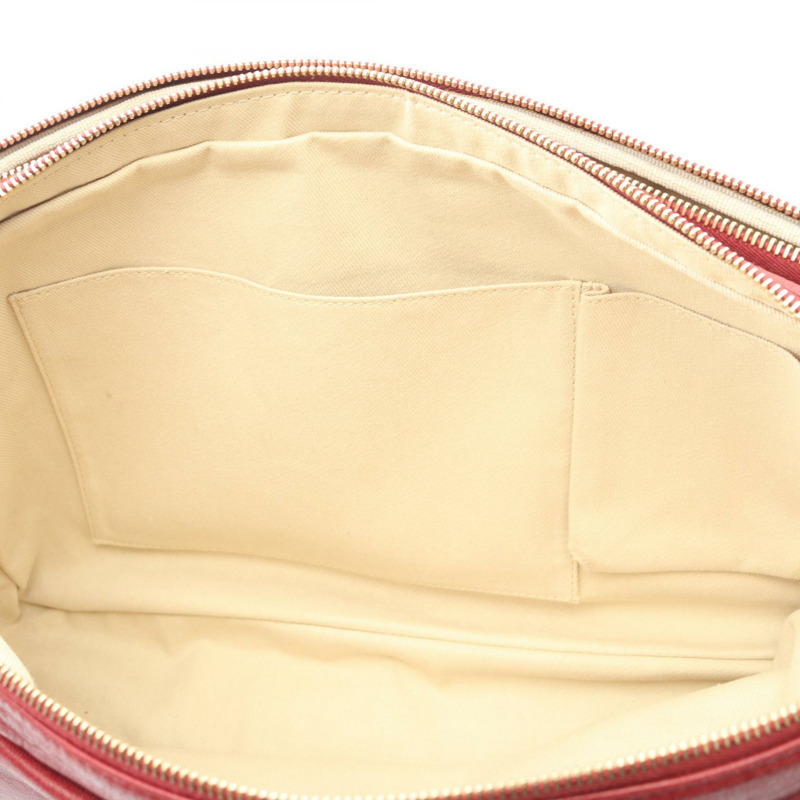 香奈兒 COCO 標誌單肩斜背包，羊皮帆布，波爾多紅，金色五金，二手-5