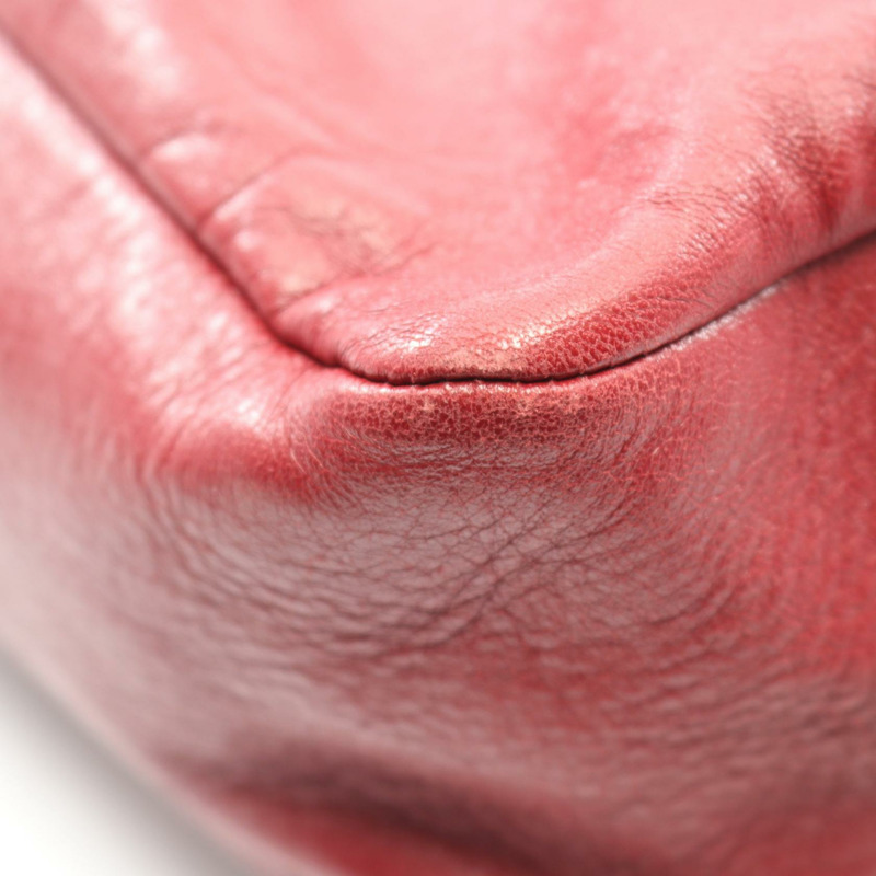 香奈兒 COCO 標誌單肩斜背包，羊皮帆布，波爾多紅，金色五金，二手-6