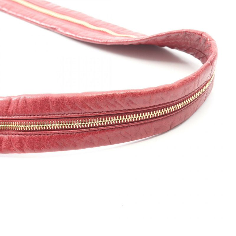 香奈兒 COCO 標誌單肩斜背包，羊皮帆布，波爾多紅，金色五金，二手-8