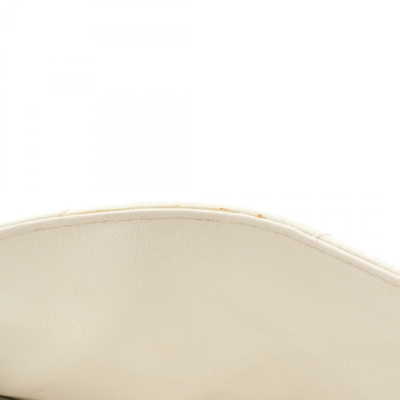 香奈兒 (CHANEL) 絎縫鏈條肩背包 白色皮革 GHW 二手 女士 CC-11