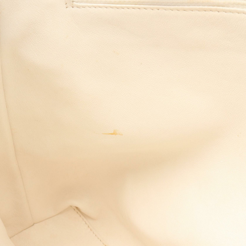 香奈兒 (CHANEL) 絎縫鏈條肩背包 白色皮革 GHW 二手 女士 CC-12