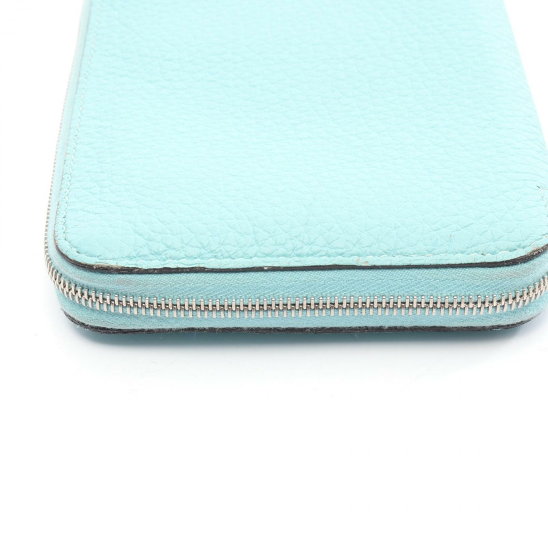 愛馬仕 Azap 長拉鍊錢包，Clemence 皮革，藍色環礁 SHW，二手-8