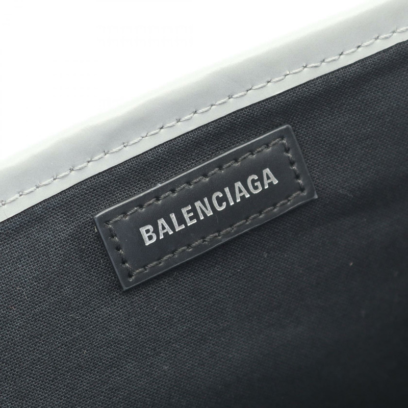 BALENCIAGA 海軍藍 CABAS S 手提包 339933.1108 帆布皮革 灰色 二手 女士-3