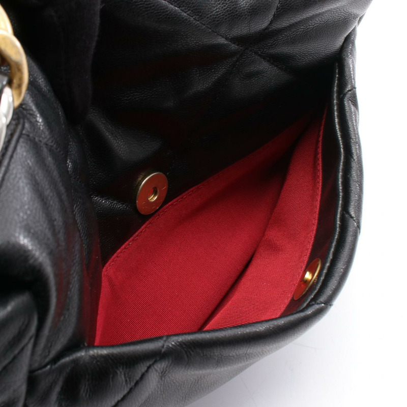 香奈兒 19 dix-neuf Matelasse 鏈條肩背斜背包 黑色皮革 二手 CC-5