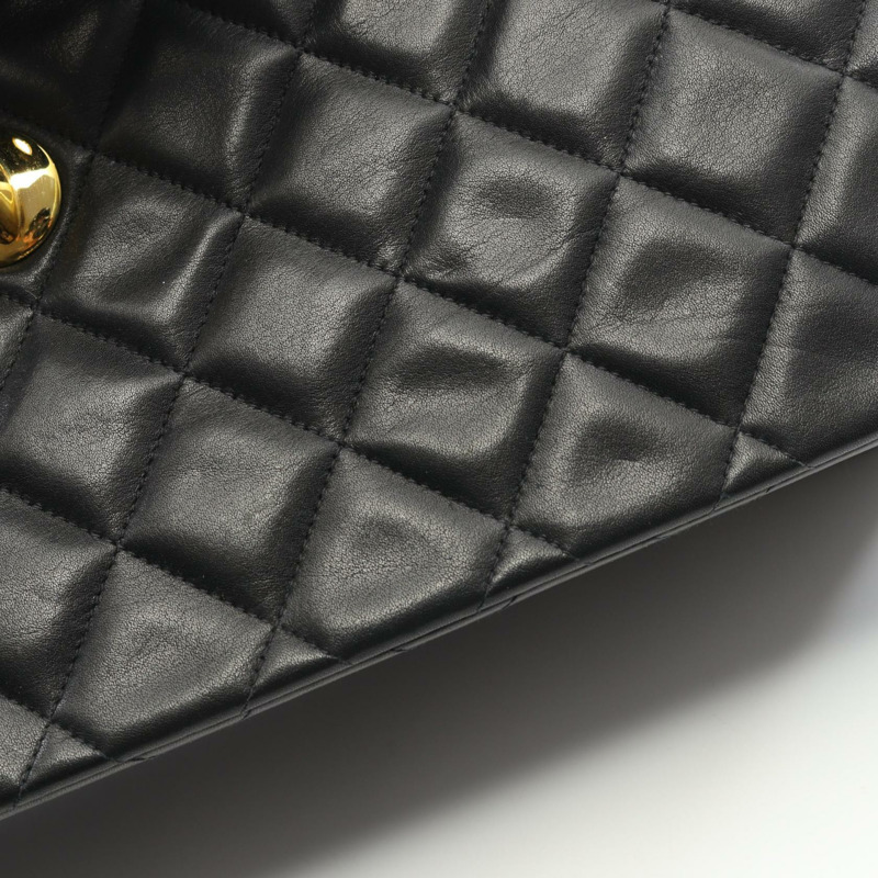 香奈兒 Jumbo Matelasse 34 單翻蓋鏈條單背包 A47600 羊皮黑色-8