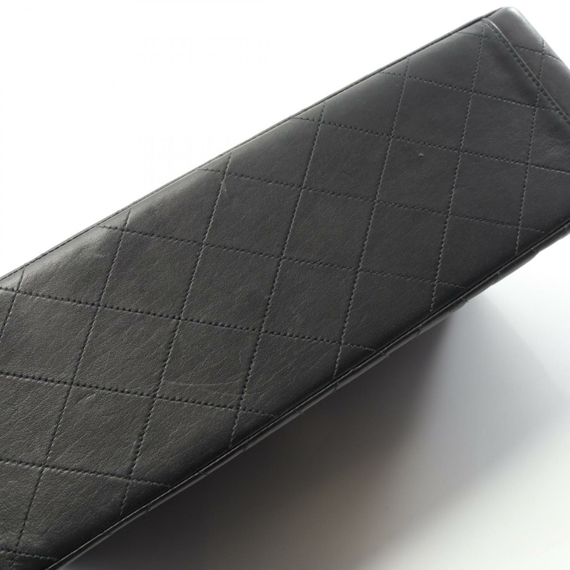 香奈兒 Jumbo Matelasse 34 單翻蓋鏈條單背包 A47600 羊皮黑色-11