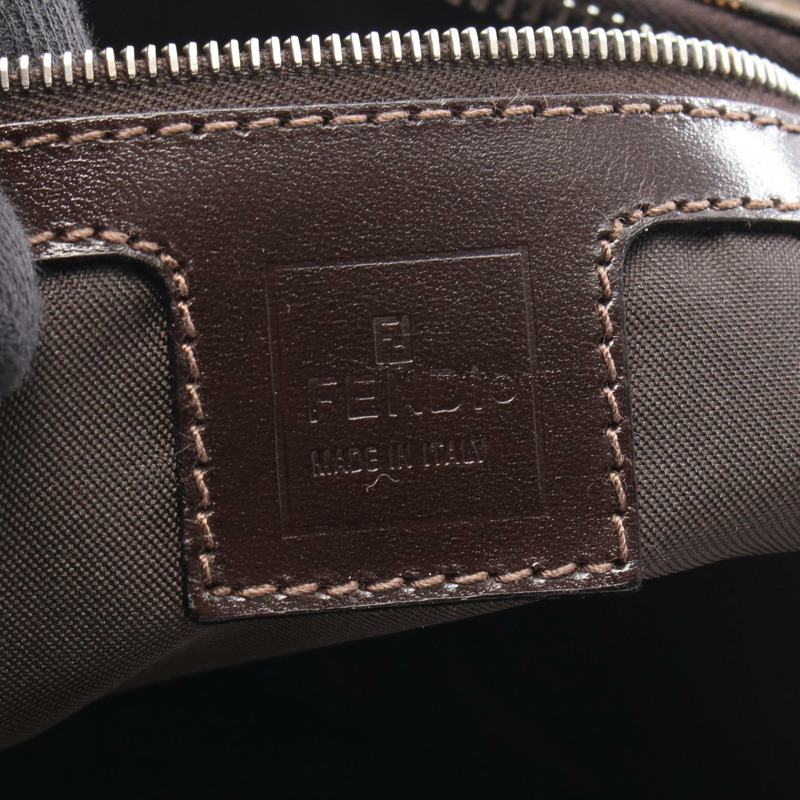 FENDI Zucca 單肩包，帆布皮革，棕色，二手女款-3