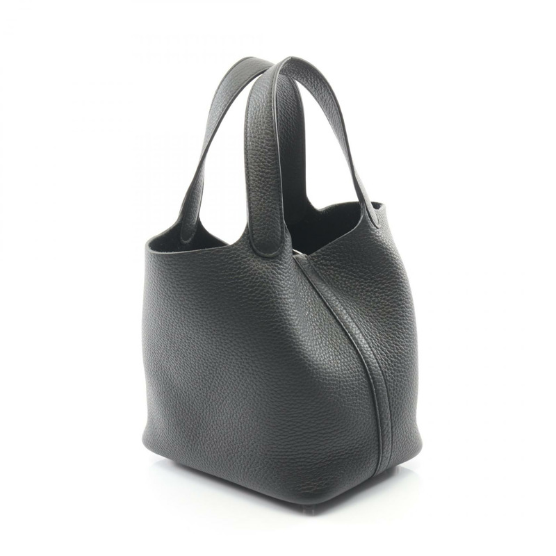 愛馬仕 Picotin Lock PM 手提包 B 056289CK Clemence 皮革黑色 SHW 二手-1