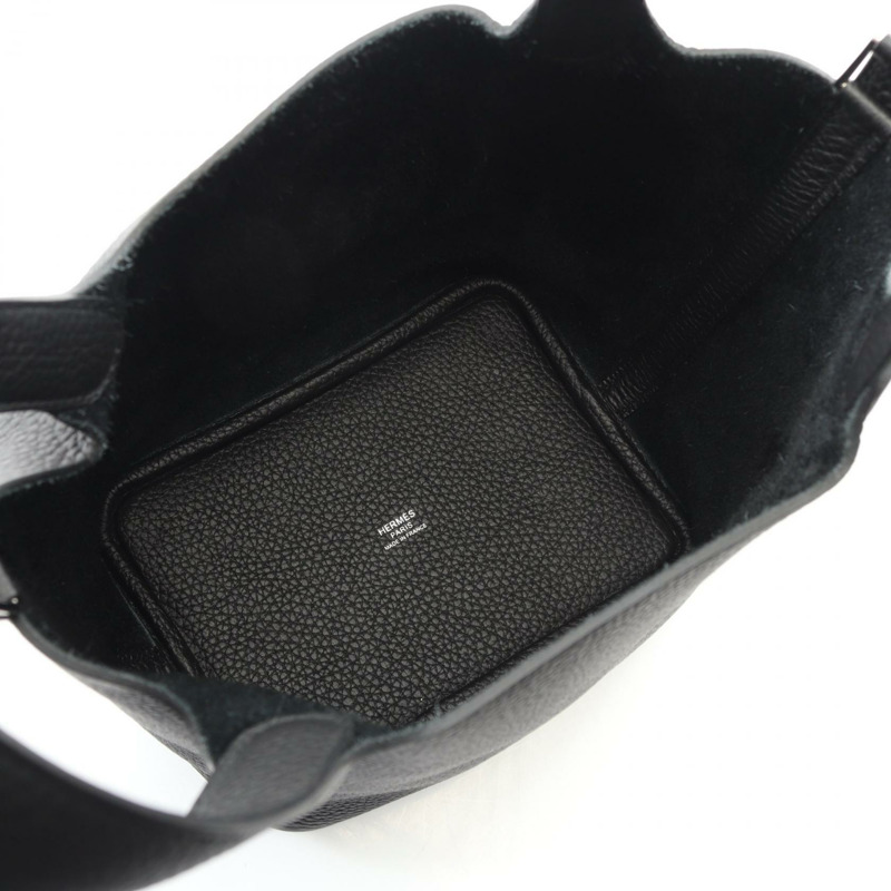 愛馬仕 Picotin Lock PM 手提包 B 056289CK Clemence 皮革黑色 SHW 二手-2