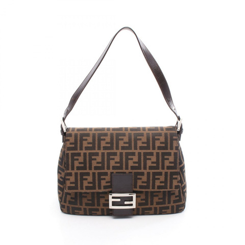 FENDI Zucca Mamma 水桶肩背包 26325 帆布皮革棕色二手女款