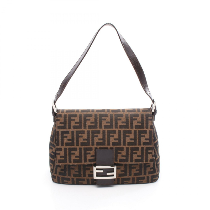 FENDI Zucca Mamma 水桶肩背包 26325 帆布皮革棕色二手女款-0