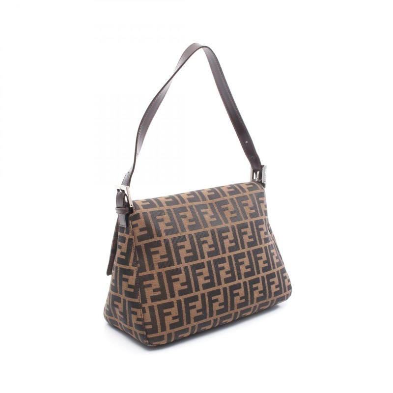 FENDI Zucca Mamma 水桶肩背包 26325 帆布皮革棕色二手女款-1