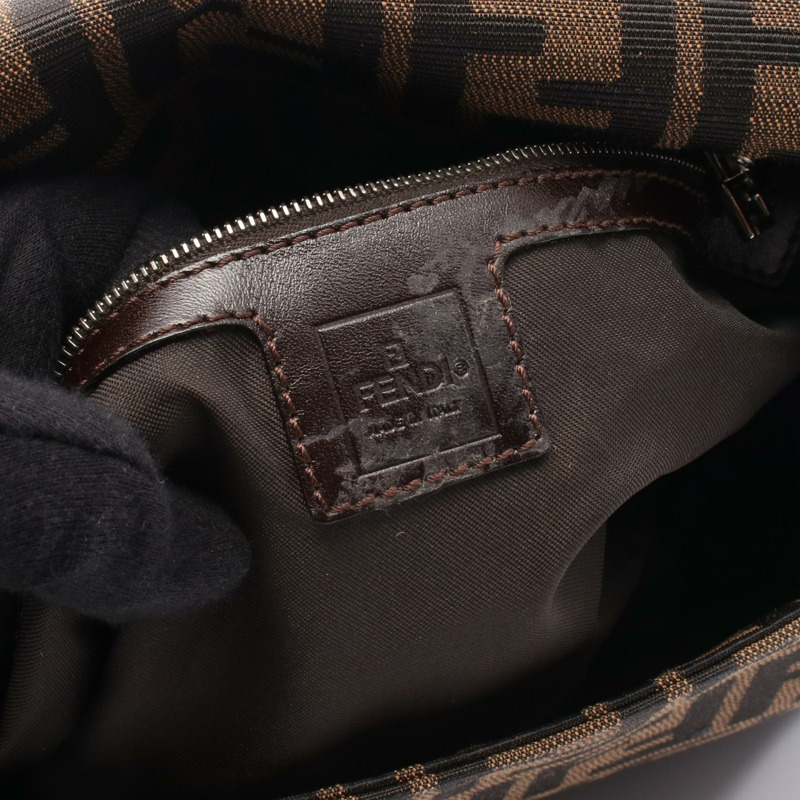 FENDI Zucca Mamma 水桶肩背包 26325 帆布皮革棕色二手女款-3