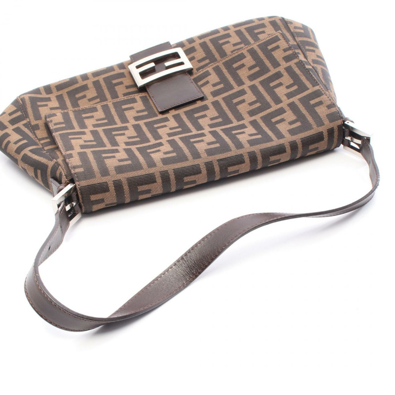 FENDI Zucca Mamma 水桶肩背包 26325 帆布皮革棕色二手女款-5