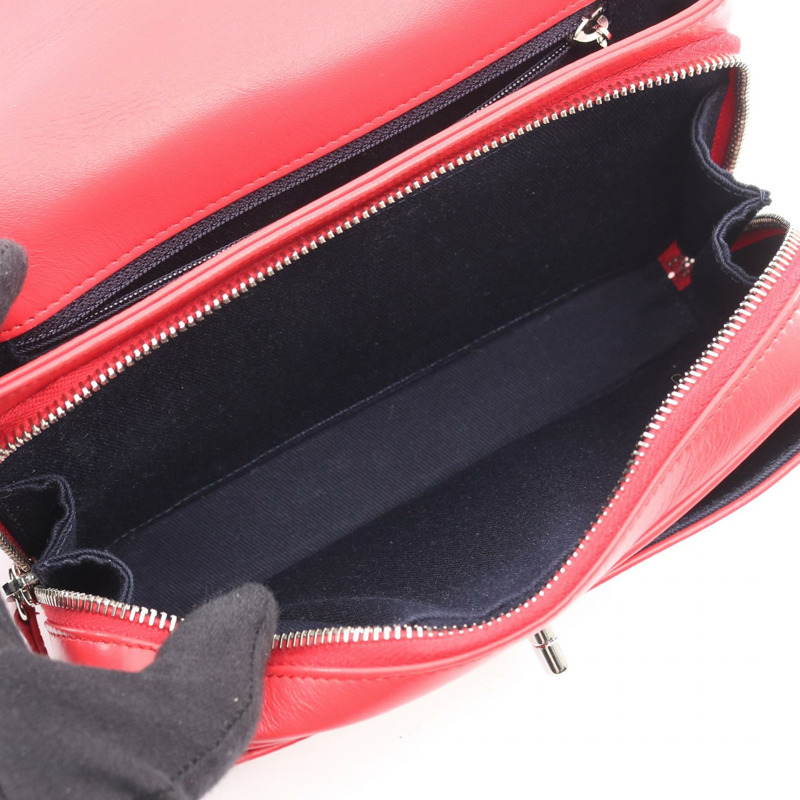 香奈兒 (CHANEL) 絎縫小號翻蓋鏈條肩背斜背包 AS1315 紅色皮革 SHW-2