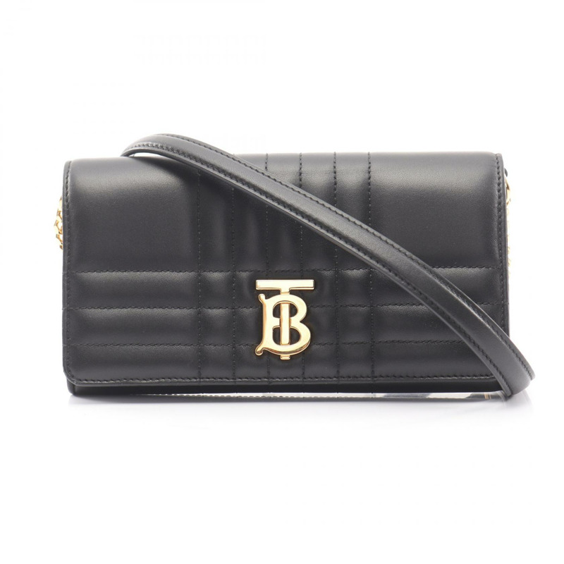 BURBERRY LOLA 女士單肩斜背包，黑色真皮，二手-0