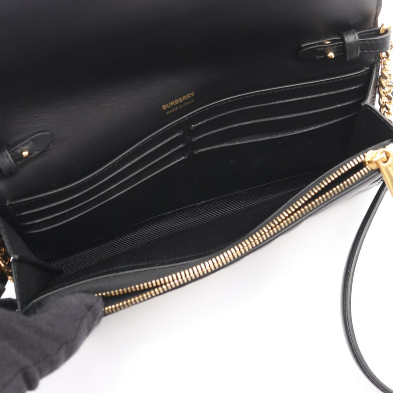 BURBERRY LOLA 女士單肩斜背包，黑色真皮，二手-2