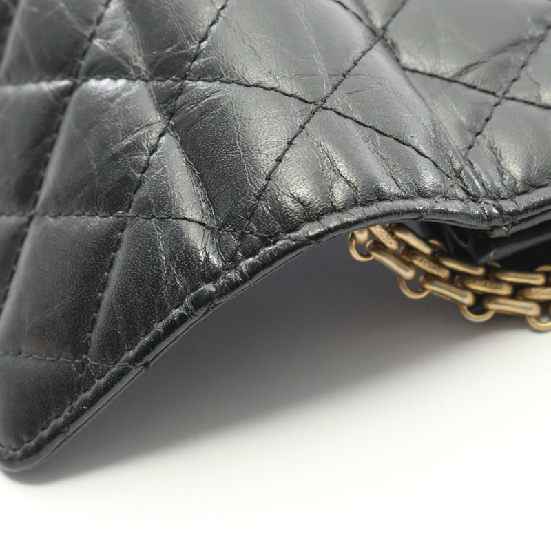 香奈兒 2.55 Matelasse 迷你鏈條斜背包 A70793 小牛皮 BK GHW-7