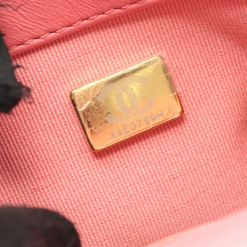 香奈兒 (CHANEL) 絎縫小號鏈條肩背斜背包 AS4263 粉紅羊皮 金色五金-4