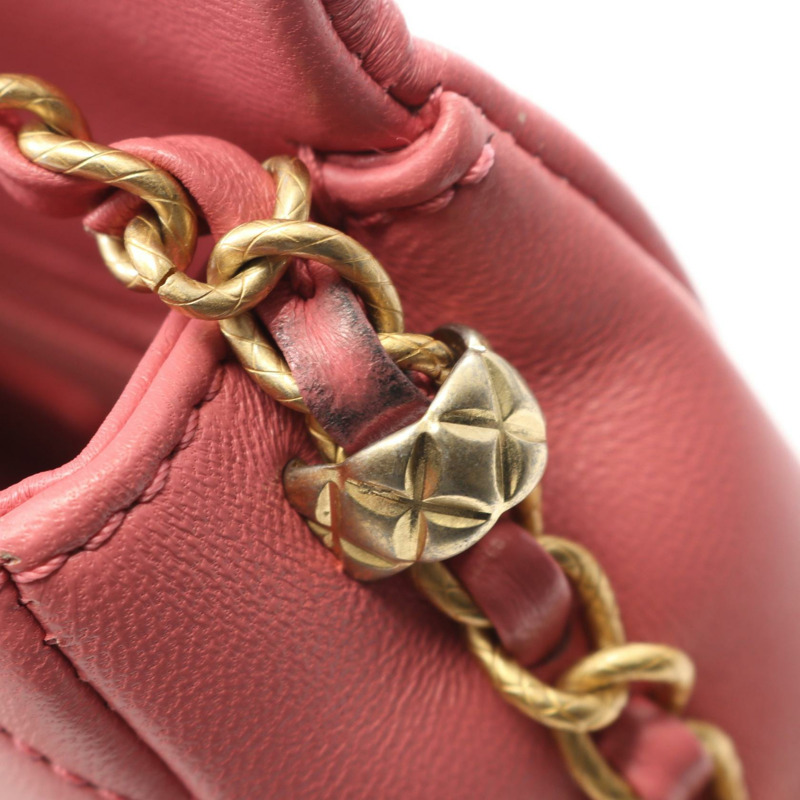 香奈兒 (CHANEL) 絎縫小號鏈條肩背斜背包 AS4263 粉紅羊皮 金色五金-8