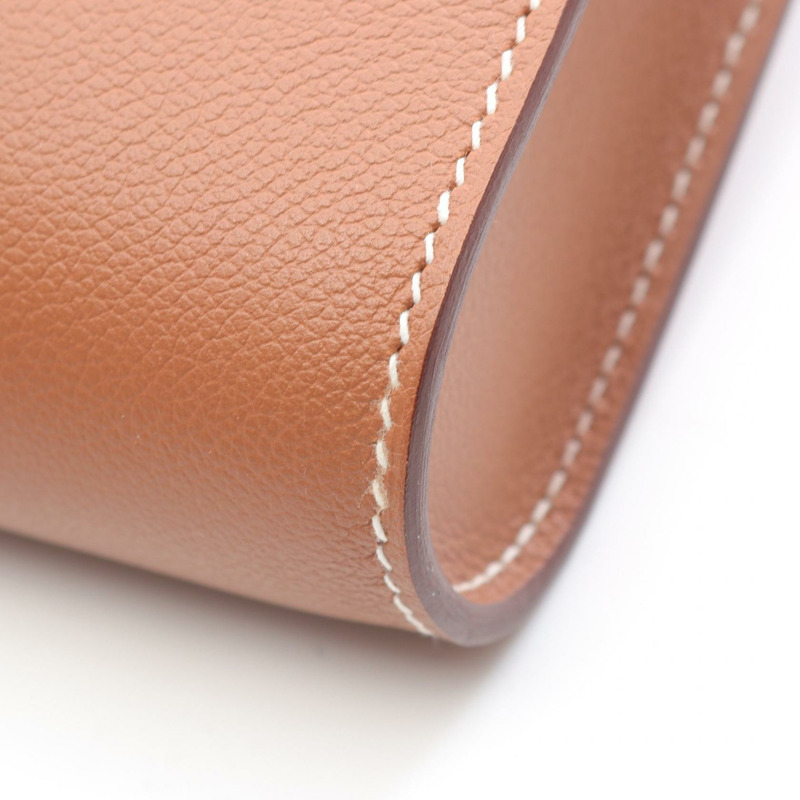 愛馬仕 Bolittle Business 手拿包，Evercolor 皮革，棕色金色，二手，銀色五金配件。-6