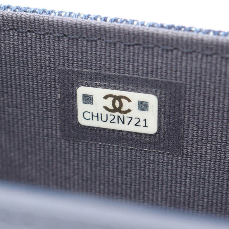 香奈兒 (CHANEL) Matelasse 迷你鏈條肩背包，牛仔皮革，海軍藍，金色五金，二手女款-4