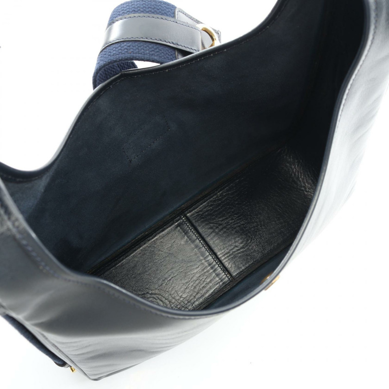 HERMES Saco 單肩包 J Box 小牛皮 藍色靛藍 二手 女士 GHW-2