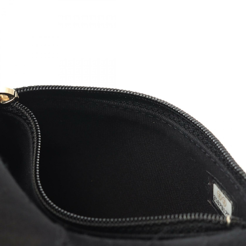 香奈兒 (CHANEL) 絎縫珍珠鏈肩背包迷你皮夾 AP1838 皮革黑色金色五金-7